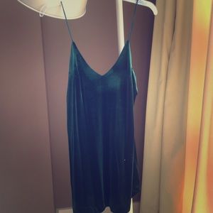 Green velvet dress